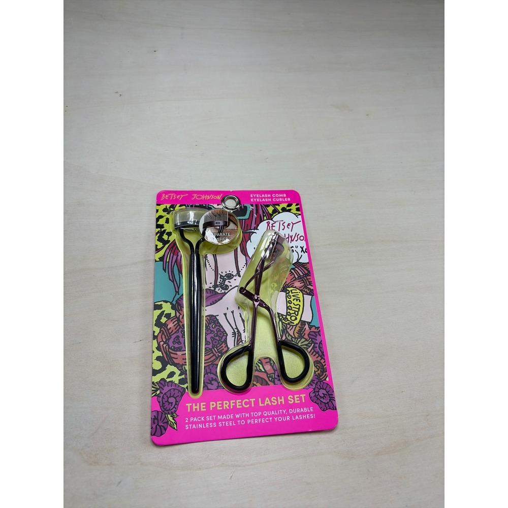 Betsey Johnson The Perfect Lash Set Eyelash Curler and Comb Stainless Steel New